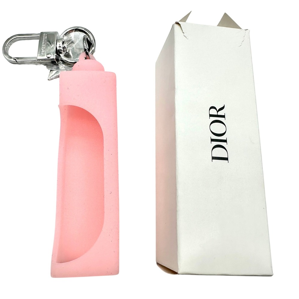 Dior Addict Pink Silicone Case Keychain Star Charm for Addict Lip Glow Oil